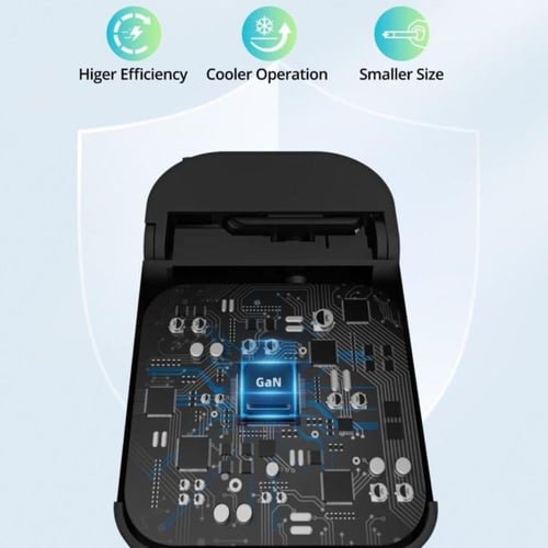 شاحن جداري نحيف راف باور 65 واط بمنفذين تايب سي -...