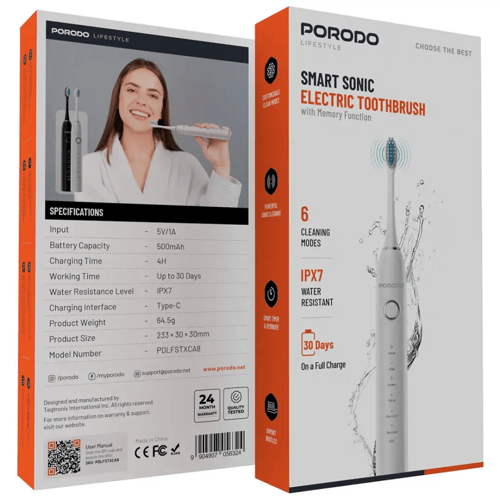 فرشاة أسنان بورودو سونيك الكهربائية 6 في 1 المتكام...