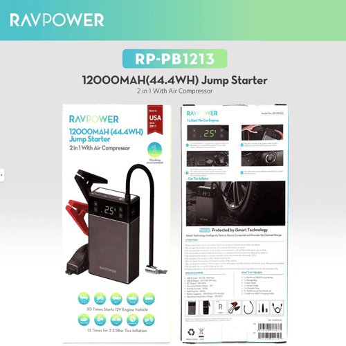 شاحن متنقل جامب 3 في 1 شاحن + اشتراك سيارة بسعة 12...