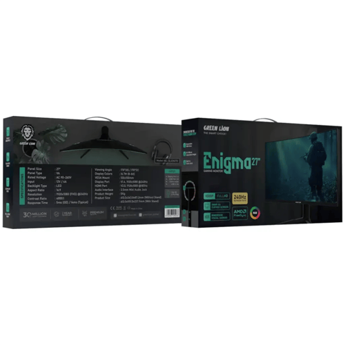 شاشة العاب Engima قوة 240 هرتز 27 بوصة GreenLion