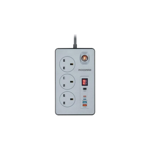 توصيله 3 مداخل +مدخلين USB+PD سلك 3متر MooGMax