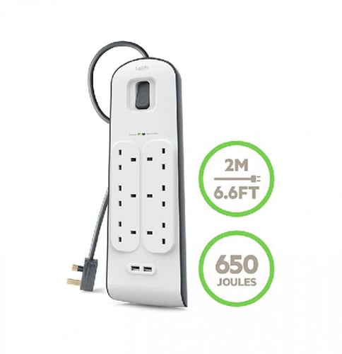 توصيله 6 مداخل مدخلين USB سلك 2 متر بيلكن