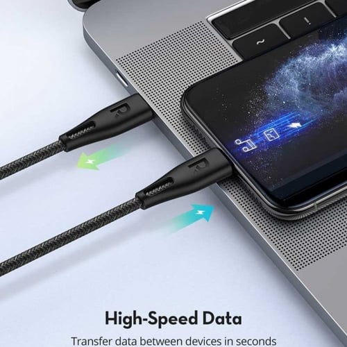 كيبل ايفون PD قماش طول مترين راف باور