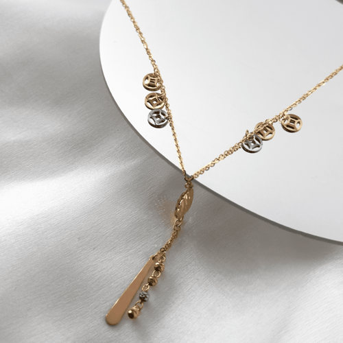 عقد ذهب مع كور ليزر silver,roze golde عيار18