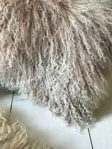 غطاء وسادة فرو طبيعي 100% موكا رمادي