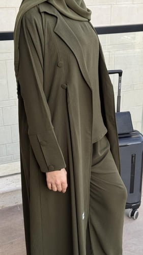 عباية امواج زيتي