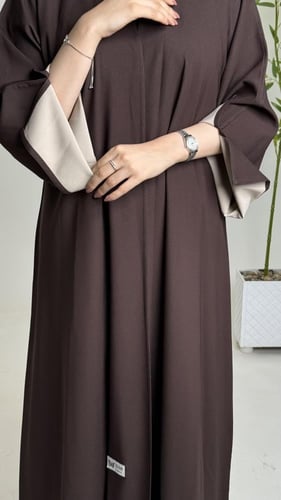 عباية دبل فيس بني / بيج