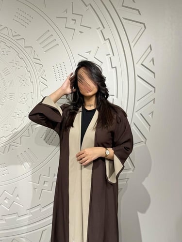 عباية دبل فيس بني / بيج