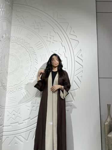 عباية دبل فيس بني / بيج