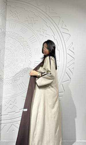 عباية دبل فيس بني / بيج