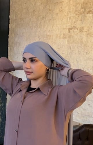 طرحة ربط ثابته رمادي