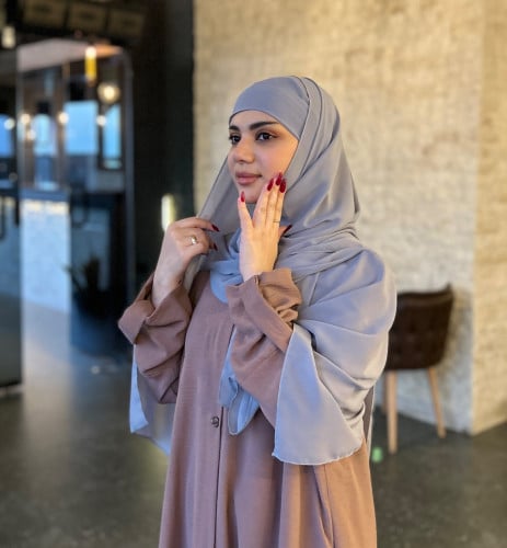 طرحة ربط ثابته رمادي