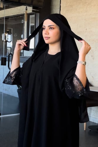 طرحة ربط ثابته اسود