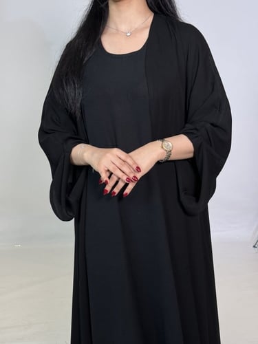 عباية دبل فيس اسود