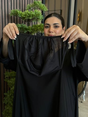 عرض طرحتين القبعة + نقاب (قصير) مطاط مائل