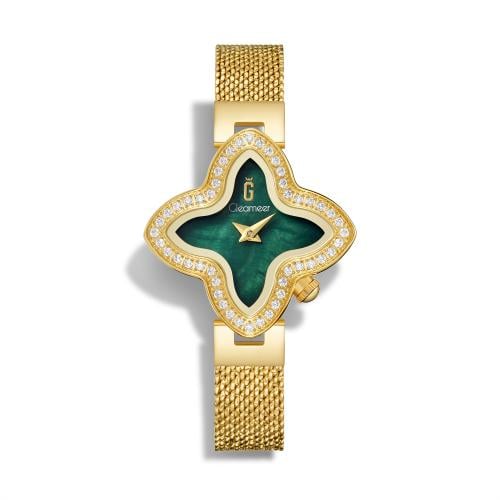 ساعة نسائية قليمير شبكي بلون ذهبي