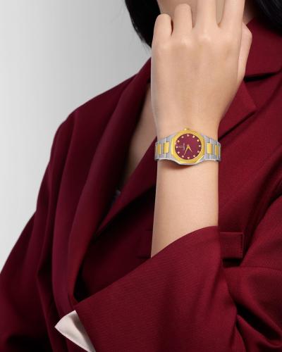 ساعة نوف من ستانلس ستيل بلون فضي و ذهبي GAS041F