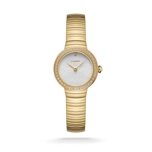 ساعة نسائية كارمن كلاين ستيل بلون ذهبي