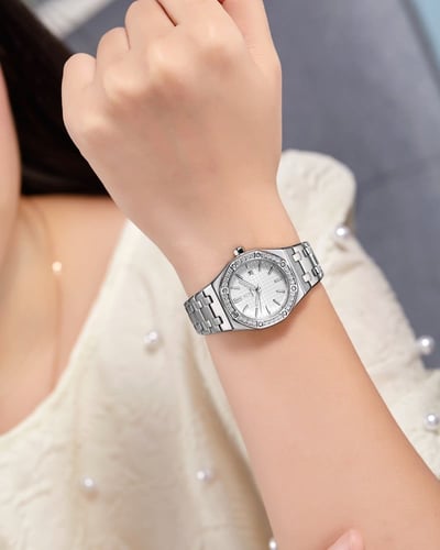 ساعة وجدان من ستانلس ستيل بلون فضي GAS015F