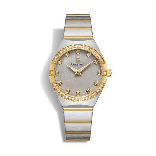 ساعة نسائية قليمير ستيل بلون فضي وذهبي