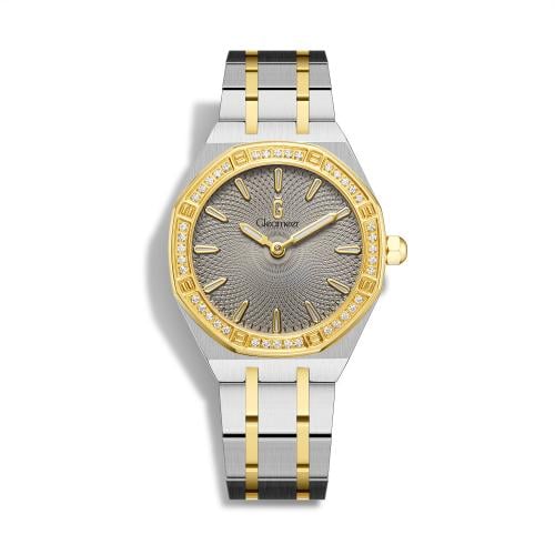 ساعة نسائية قليمير ستيل بلون فضي وذهبي