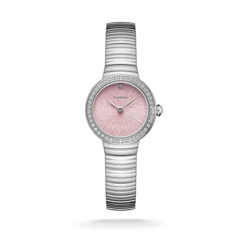 ساعة نسائية كارمن كلاين ستيل بلون فضي