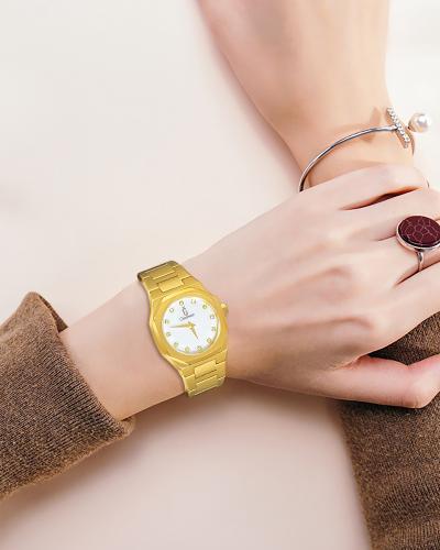 ساعة نوف من ستانلس ستيل بلون ذهبي GAS041F