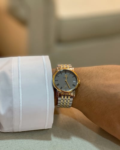 ساعة ناصر من ستانلس ستيل بلون فضي و ذهبي GAS044M