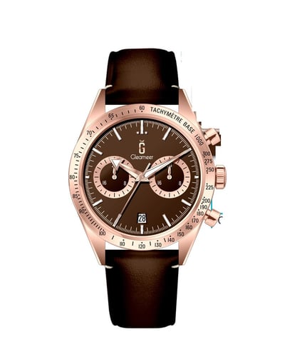 ساعة حمد من الجلد الصناعي بلون كوفي GAL043M