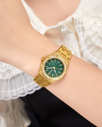 ساعة وجدان من ستانلس ستيل بلون ذهبي GAS015F