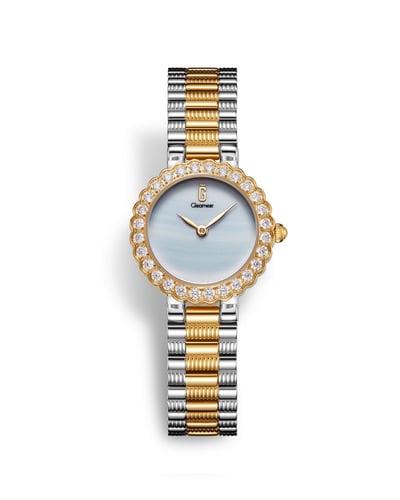 ساعة نجود من ستانلس ستيل بلون فضي و ذهبي GAS017F