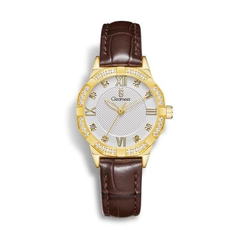 ساعة نسائية قليمير جلد بلون بني
