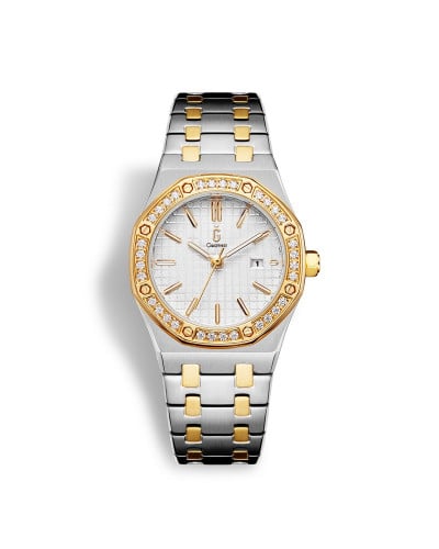 ساعة وجدان من ستانلس ستيل بلون فضي و ذهبي GAS015F