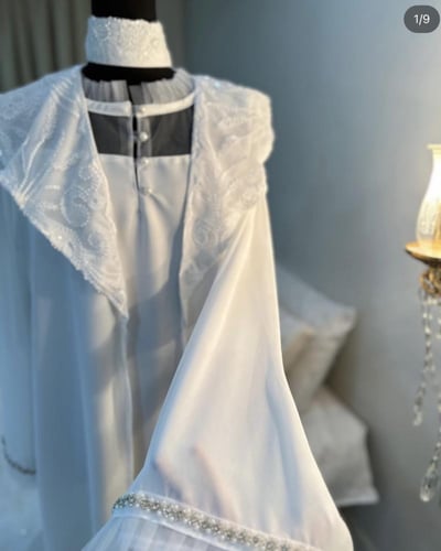 روب ام مكون من قطعتين + طرحة للام + مدس + افرول +...