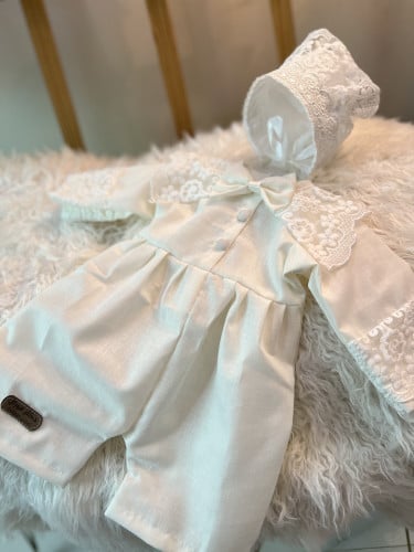 افرول قماش لنن + قبعة فرنسية