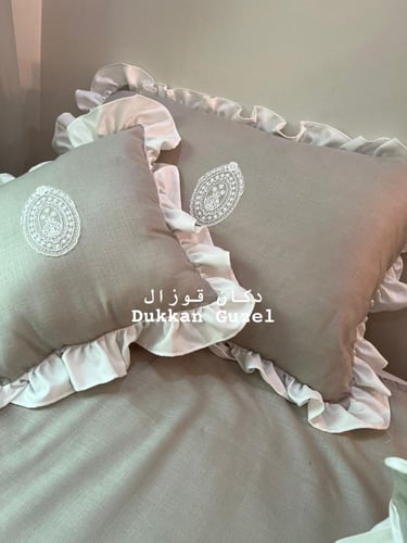 طقم متكامل بقماش اللنن مكون من ( لحاف ام + شرشف +...