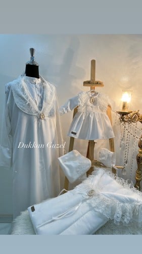 طقم مواليد مكون من روب ام مكون من قطعتين + مدس + ف...