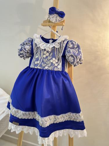 فستان مع الشك و الكرستال + قبعة فرنسية