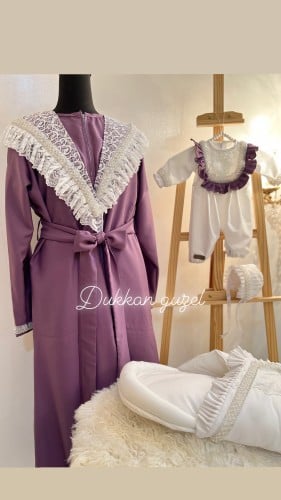 طقم ام ومولودتها مكون من روب ام مكون من قطعتين + ا...