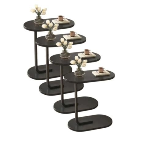 طقم طاولات 4 خدمة سطح اسود قاعدة لون أسود - بتصميم...