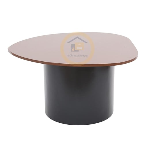 طقم طاولتين قهوه لون اسود وبني قاعدة معدن وسطح قشر...