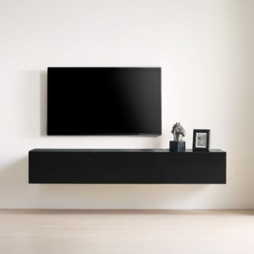 طاولة تلفاز من الخشب - أسود