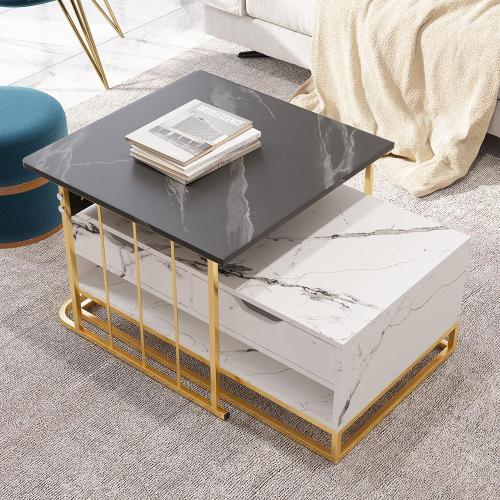 طاولة بديل رخام قواعد ذهبي