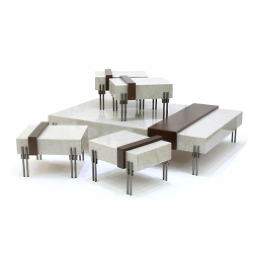 طقم طاولات ارضي بديل رخام قواعداسود