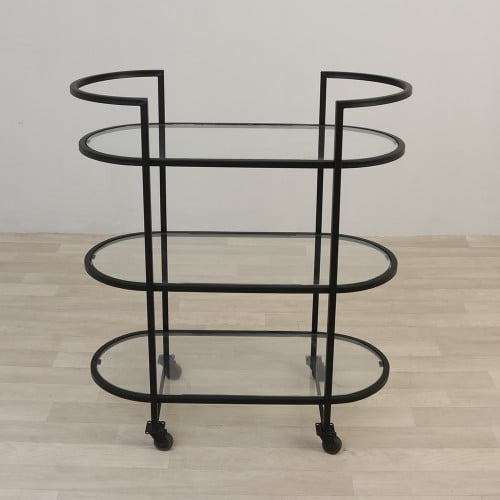 عربية تقديم 3 دور لون أسود وأسطح زجاج شفاف