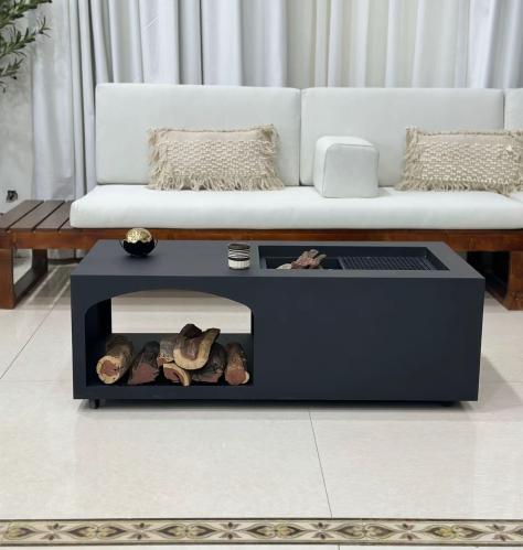 منقل بكس ديكور صاج لون اسود بدون غطاء