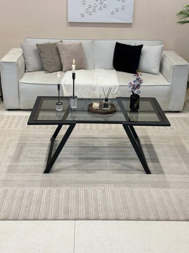 طقم طاوله ضيافة زجاج اسود