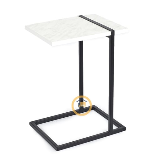 طاولة خدمة حديد وسطح خشب