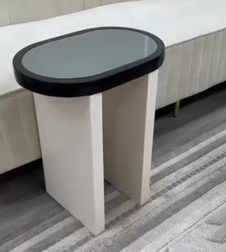 طاولة خدمة مفرد سطح زجاج شفاف