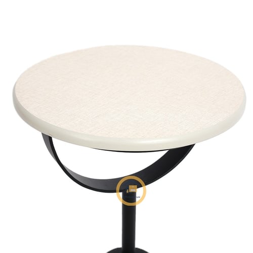 طاولة خدمه القاعدة رخام صناعي والسطح خشب شبية الرخ...